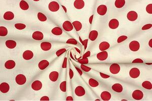 Bavlněné plátno - Červený puntík 26 mm