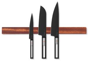Wook | dřevěná magnetická lišta na nože - mahagon montáž: montáž na zeď, velikost: 25 x 4 x 2 cm (4 nože)