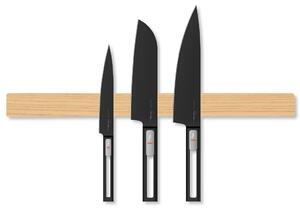 Wook | dřevěná magnetická lišta na nože - jasan montáž: montáž na zeď, velikost: 25 x 4 x 2 cm (4 nože)