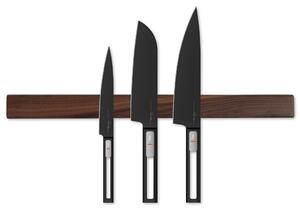Wook | dřevěná magnetická lišta na nože - americký ořech montáž: montáž na zeď, velikost: 25 x 4 x 2 cm (4 nože)