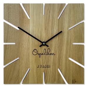 Wook | Dřevěné nástěnné hodiny BLODYN s gravírováním rozměr: 24cm