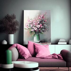Designová dekorace na plátně Květinová fantazie ve váze