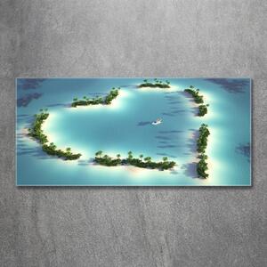 Foto obraz skleněný horizontální Ostrovy tvar srdce osh-14973278