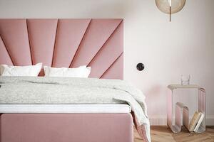 Čalouněná kontinentální postel Fonso 160x200 cm Barva: Růžová - Jasmine 61