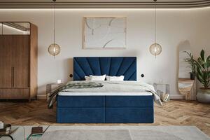 Čalouněná kontinentální postel Fonso 160x200 cm Barva: Béžová - Jasmine 21
