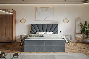 Čalouněná kontinentální postel Fonso 160x200 cm Barva: Béžová - Jasmine 21