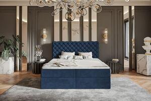 Velká prošívaná postel Honey 180x200 cm Barva: Modrá - Kronos 09
