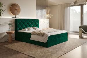 Čalouněná postel s krystaly Gilda 180x200 cm Barva: Zelená - Kronos 19