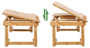 SONGMICS Bambusový stolek na notebook - přírodní - 63,5x35x33,5 cm