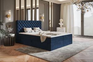 Velká prošívaná postel Honey 180x200 cm Barva: Modrá - Kronos 09