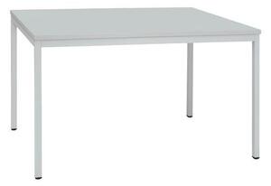 Manutan Expert Jídelní stůl Manutan se světle šedým podnožím RAL 7035, 140 x 80 x 75 cm, světle šedý