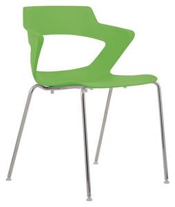 Plastová jídelní židle Aoki, zelená