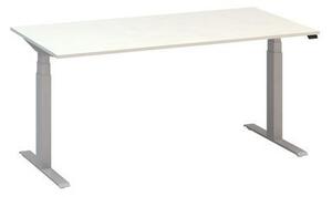 Alfa Office Výškově nastavitelný kancelářský stůl Alfa Up s šedým podnožím, 160 x 80 x 61,5-127,5 cm, dezén bílá