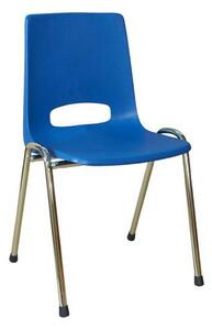 Manutan Expert Plastová jídelní židle Pavlina Chrom, modrá