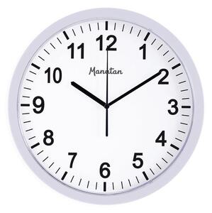 Analogové hodiny RS3 Manutan, autonomní DCF, průměr 30 cm, šedé
