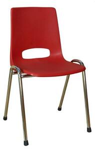 Manutan Plastová jídelní židle Pavlina Chrom, červená