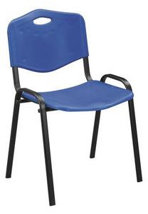 Plastová jídelní židle Manutan ISO, modrá