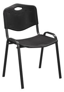 Plastová jídelní židle Manutan ISO, černá