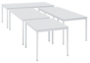 Manutan Expert Jídelní stůl Manutan Dino se světle šedým podnožím RAL 7035, 120 x 80 x 74,5 cm, světle šedý