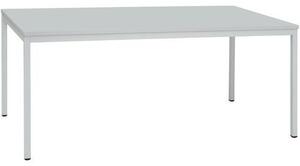 Jídelní stůl Manutan se světle šedým podnožím RAL 7035, 200 x 80 x 75 cm, světle šedý