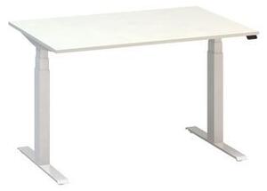 Alfa Office Výškově nastavitelný kancelářský stůl Alfa Up s bílým podnožím, 120 x 80 x 61,5-127,5 cm, dezén bílá