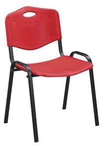 Plastová jídelní židle Manutan ISO, červená