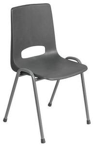 Manutan Expert Plastová jídelní židle Pavlina Grey, antracit, šedá konstrukce
