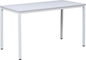 Jídelní stůl Manutan Dino se světle šedým podnožím RAL 7035, 120 x 60 x 74,5 cm, světle šedý