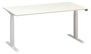 Alfa Office Výškově nastavitelný kancelářský stůl Alfa Up s bílým podnožím, 160 x 80 x 61,5-127,5 cm, dezén bílá