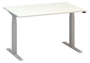 Alfa Office Výškově nastavitelný kancelářský stůl Alfa Up s šedým podnožím, 120 x 80 x 61,5-127,5 cm, dezén bílá