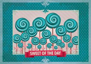 Fototapeta - Sweet Pin Up Lollies (152,5x104 cm)