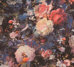 A.S. Création | Vliesová tapeta na zeď THE BOS 38821-1 | 0,53 x 10,05 m | modrá, černá, růžová