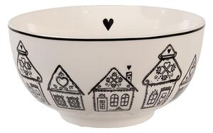 Keramická miska s motivem perníkových domečků Gingerbread Bliss – 14x7 cm / 500 ml