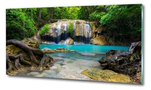 Foto obraz skleněný horizontální Vodopád v lese osh-168975123