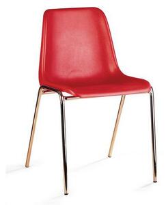 Plastová jídelní židle Linda, červená
