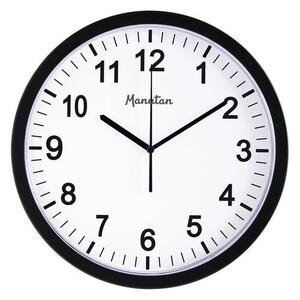 Analogové hodiny RS3 Manutan, autonomní DCF, průměr 30 cm, černé