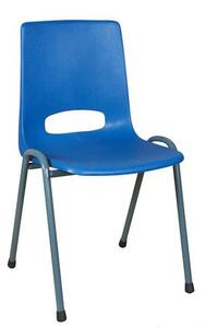 Manutan Expert Plastová jídelní židle Pavlina Grey, modrá, šedá konstrukce