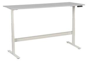 Manutan Expert Výškově nastavitelný kancelářský stůl Manutan, 200 x 80 x 62,5 - 127,5 cm, rovné provedení, ABS 2 mm, světle šedá
