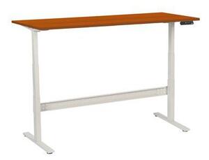 Výškově nastavitelný kancelářský stůl Manutan, 180 x 80 x 62,5 - 127,5 cm, rovné provedení, ABS 2 mm, třešeň