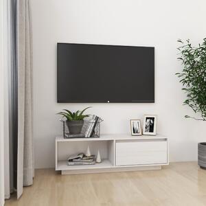 TV stolek bílý 110 x 30 x 33,5 cm masivní borové dřevo