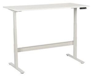Manutan Expert Výškově nastavitelný kancelářský stůl Manutan, 160 x 80 x 62,5 - 127,5 cm, rovné provedení, ABS 2 mm, bílá