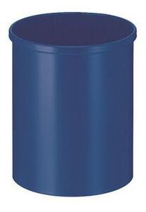 Kovový odpadkový koš Tube, objem 15 l, modrý
