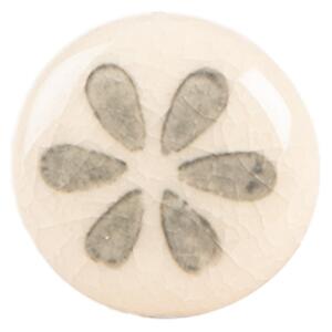 Šedo-béžová keramická úchytka Zesblad – 3x3 cm
