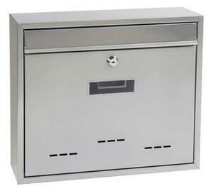 Modulová kovová poštovní schránka SPY s otvory, stříbrná