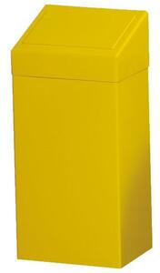 Kovový odpadkový koš na tříděný odpad, objem 50 l, žlutý