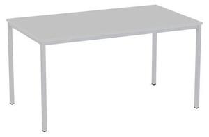 Jídelní stůl Versys se stříbrným podnožím RAL 9006, 140 x 80 x 74,3 cm, světle šedý