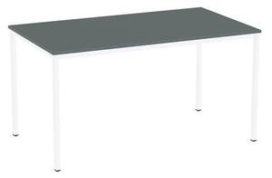 Jídelní stůl Versys s bílým podnožím RAL 9003, 140 x 80 x 74,3 cm, tmavě šedý