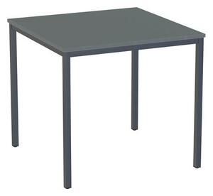 Jídelní stůl Versys s podnožím antracit RAL 7016, 80 x 80 x 74,3 cm, tmavě šedý