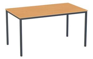 Jídelní stůl Versys s podnožím antracit RAL 7016, 140 x 80 x 74,3 cm, buk