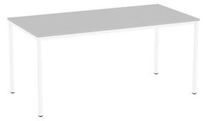 Jídelní stůl Versys s bílým podnožím RAL 9003, 160 x 80 x 74,3 cm, světle šedý